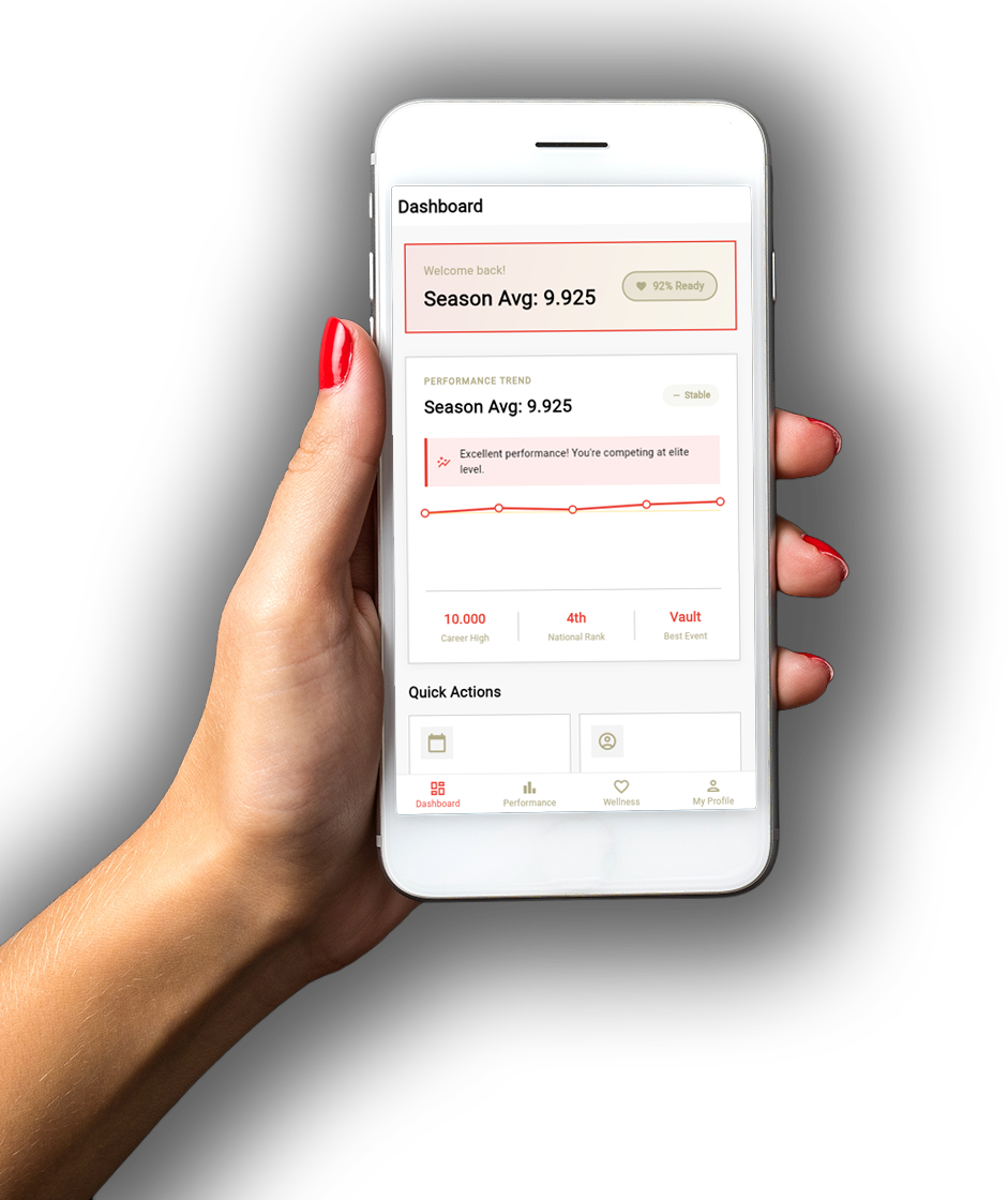 VLT app screen shot showing athlete stats.